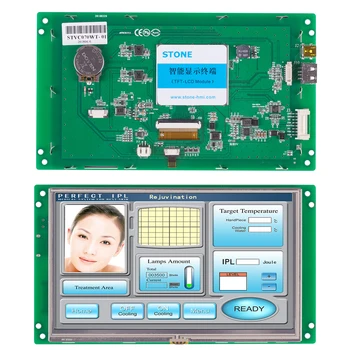 КАМЕННА 7.0-инчов дисплей модул HMI TFT LCD с последователен интерфейс + софтуер за индустриална употреба