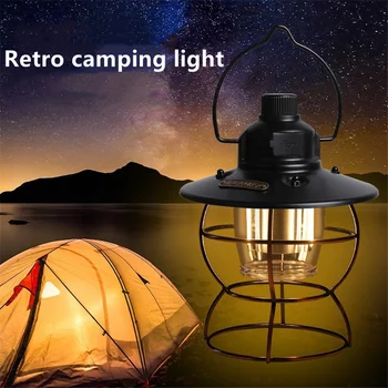 Нов 3 Режима на Открит Къмпинг Светлина Водоустойчив Led Преносим Ретро Палатка USB Лампа Акумулаторна Домашната Спалня Нощни Аварийни Светлини