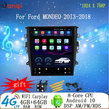 9,7 Инча Tesla Стил Авто Android GPS DVD Мултимедиен Радиоплеер за Ford MONDEO 2013-2018 CD-Navi Видео DSP Вертикален Екран