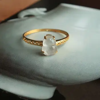 Нов оригинален дизайн, ледена тиква или открывающееся регулируем пръстен китайското ретро малко и вкусно очарователното дамско сребърно бижу