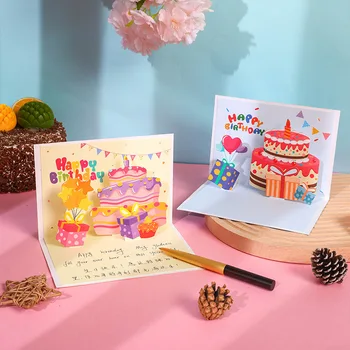 2 бр./компл. Поздравителна картичка честит Рожден Ден с Плик Благодарствени Картички за Бизнес с най-добри пожелания Подарък карта