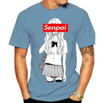 Новата женска тениска Senpai Аниме Момиче, Забавна страхотна тениска с къс ръкав за момичета, тениски в стил хип-хоп в стил харадзюку, върхове