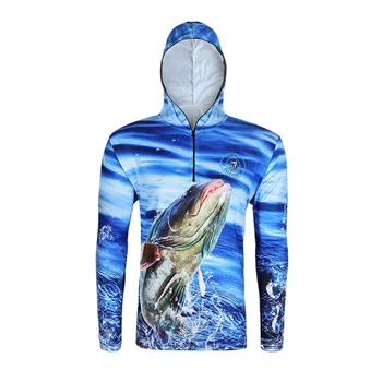 Ультралегкие летни блузи, за Риболов с 3D принтом, бързо съхнещи Слънчеви Риза с Качулка за Риболов за Мъже и Жени FT0071-2