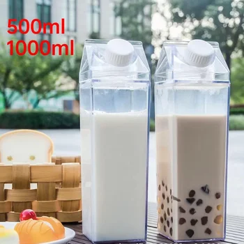 Кутия прозрачна пластмасова преносима пишеща машина бутилки за вода, кутии за мляко 500мл/1000ml прозрачна ясна за Бутилки, чай, сок