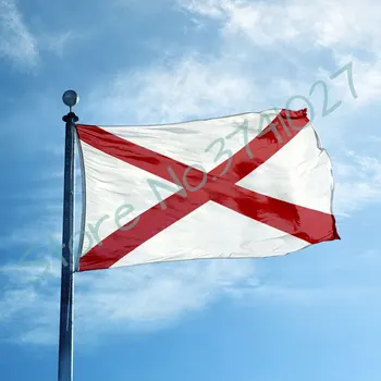 обичай флаг Алабама с всеки логото на марката 90x150 см едностранен банер с дигитален печат флаг с 2 втулками