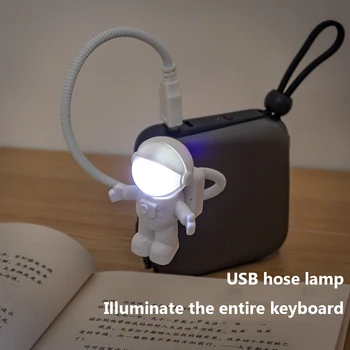 USB лека нощ LED Астронавт нощна светлина За Четене Тенис на Маса, Украса на Пространството Лампа за Дома, Спални преносим Компютър Осветление