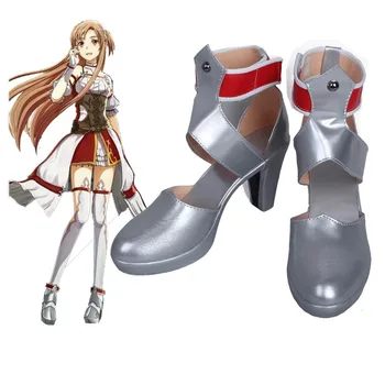 Нов Изкуството на Меча Онлайн Кухи Изпълнението на Асуна cosplay обувки Аниме ботуши Летни Сандали на поръчка
