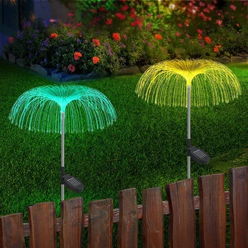 Слънчеви градински фенери оптични Светлини Медуза Светещ Зареждане и включване декоративен двор и градина